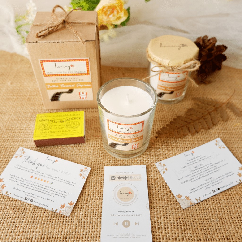 SALTED CARAMEL POPCORN Scented Candle by Hening | Aroma Terapi | Lilin Aromaterapi | Aromatherapy | 