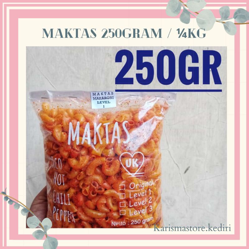 

MAKTAS 250 GRAM (AGEN KEDIRI) || Maktas Kiloan / Makaroni Tasikmalaya / Makaroni Pedas