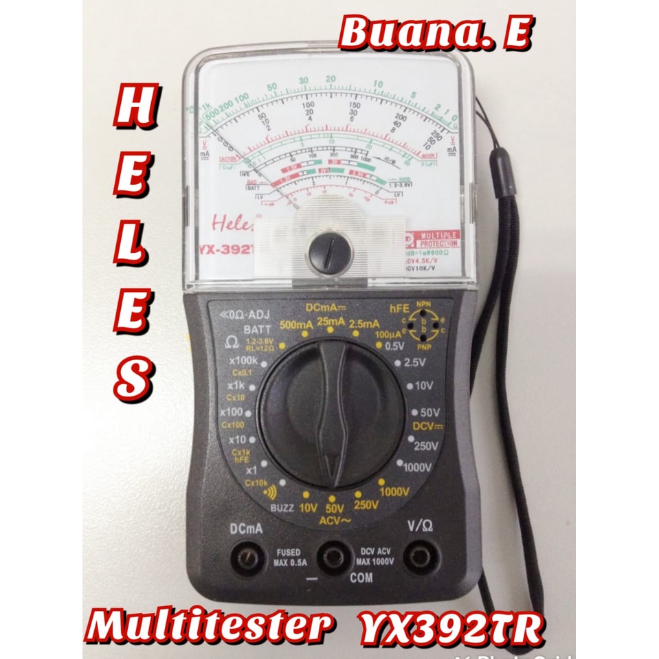 Jual MULTITESTER HELES YX392 BUZZER TR ANALOG JARUM HELES YX392TR Shopee Indonesia