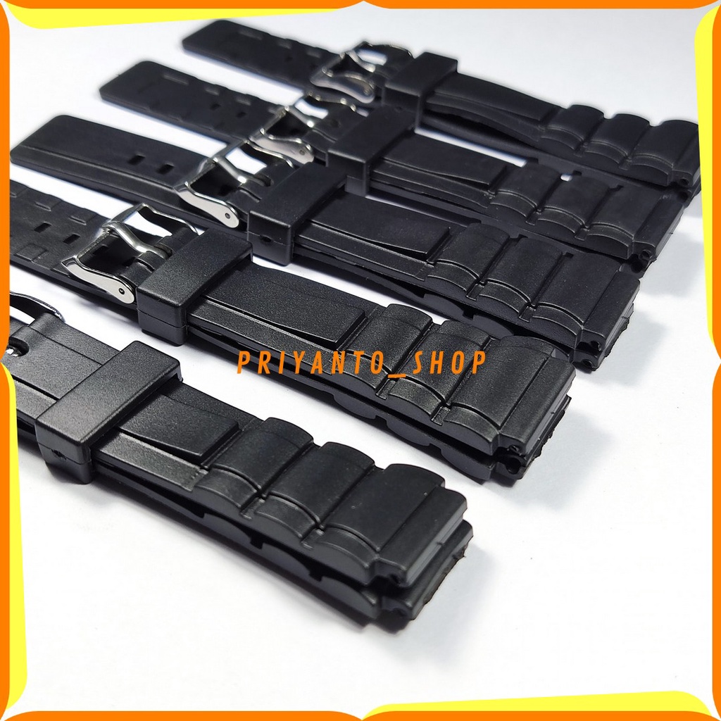 Tali Karet Jam Tangan Murah Casio QQ QnQ Qnq 18mm Rubber Strap Hitam