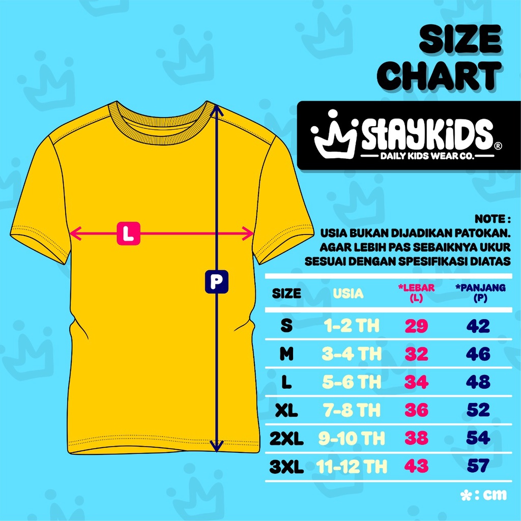 Staykids Kaos distro anak usia 1-12 tahun bahan katun combed