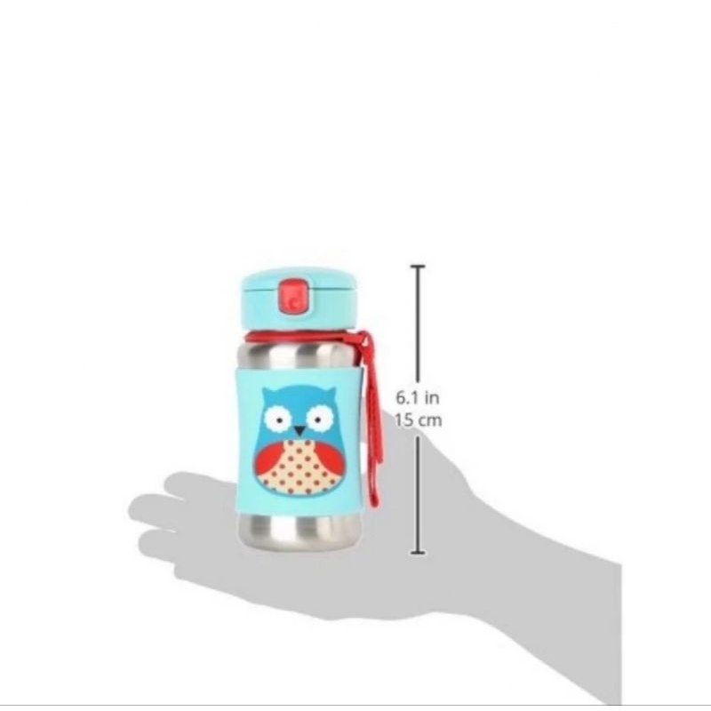 Skip Hop Zoo Stainless Straw Bottle 350 ml - Botol Minum Anak