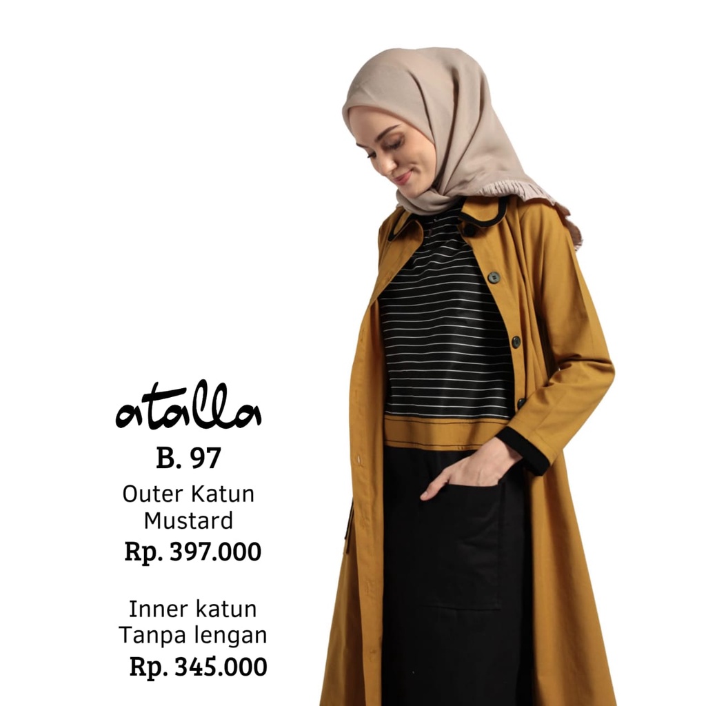 Atalla B 97 Mustard / Gamis Atalla 2022 / Busana Muslim Atalla / Atalla Terbaru 2022 / Blous Atalla 
