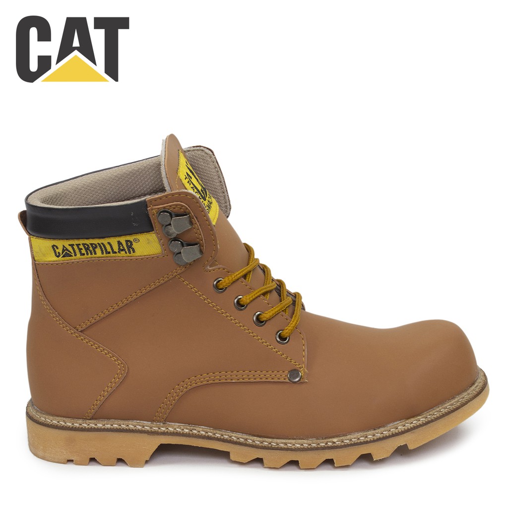 COD !! Sepatu Caterpillar Holton Sepatu Safety Boots Ujung Besi Fashion Pria Bikers Turing Outdoor M