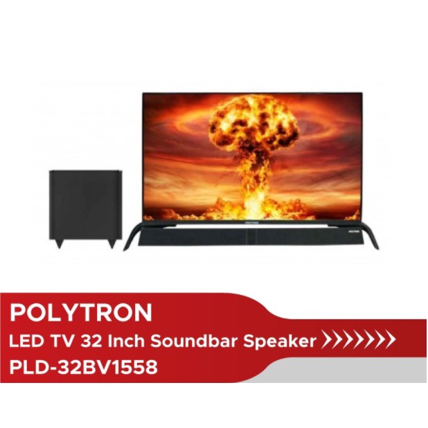 Polytron LED Digital TV 32&quot; Frameless Soundbar Subwoofer 32BV1558 HDR