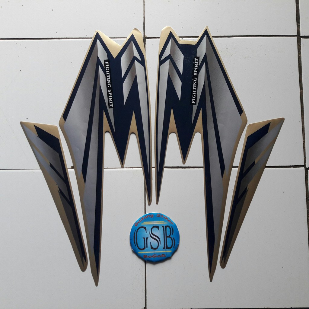 striping Yamaha Rx King 2002 silver-gold