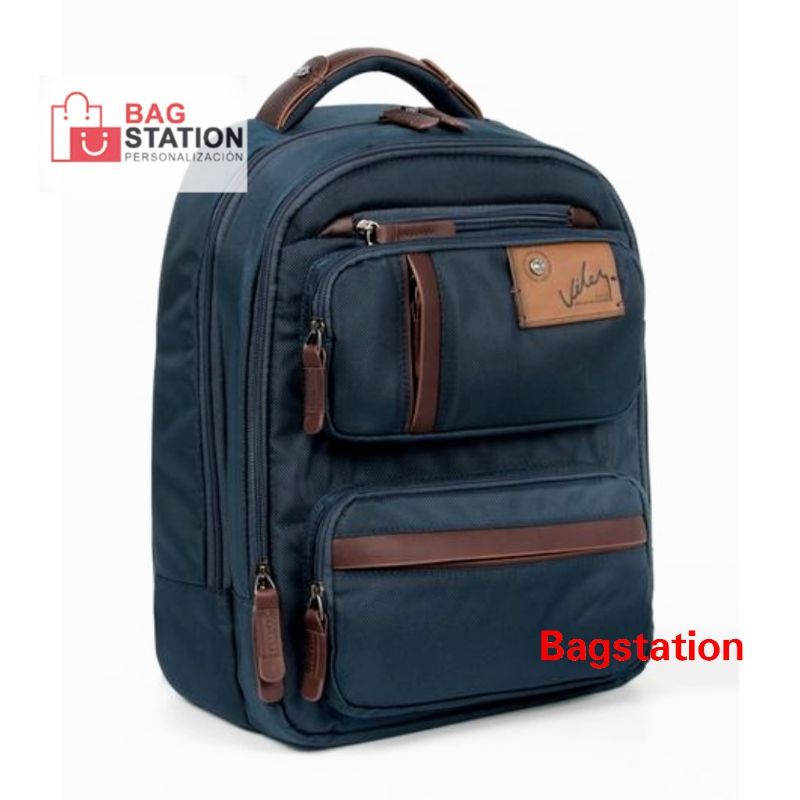 BACKPACK LIVING CONTRASTING DARK BLUE ORIGINAL IMPORT TAS RANSEL LAPTOP CASUAL PRIA DAN WANITA