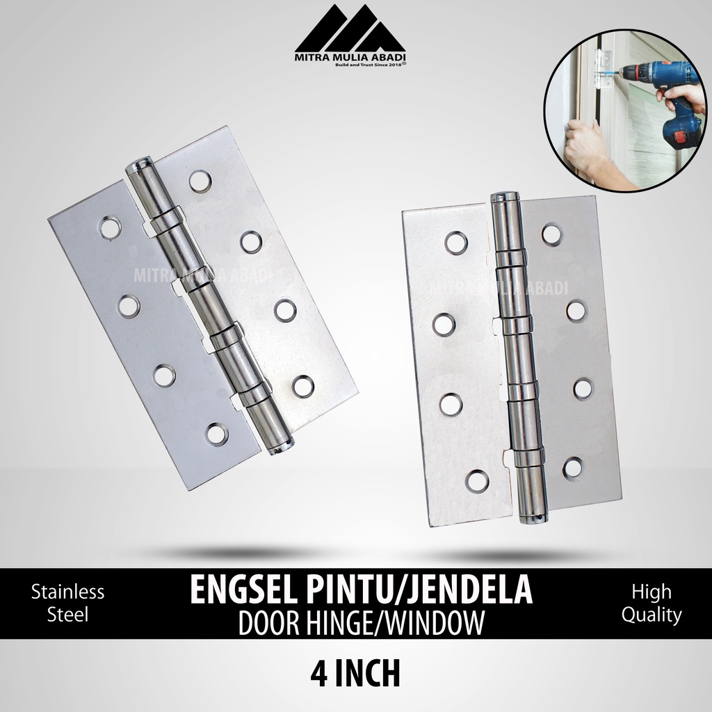 Engsel Pintu 4&quot; Jendela besi silver HPP