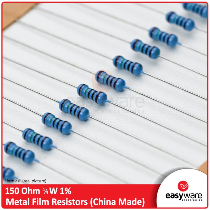 Resistor 150 Ohm 1/4W 1% Metal Film Resistor 150Ohm Axial 0.25 Watt