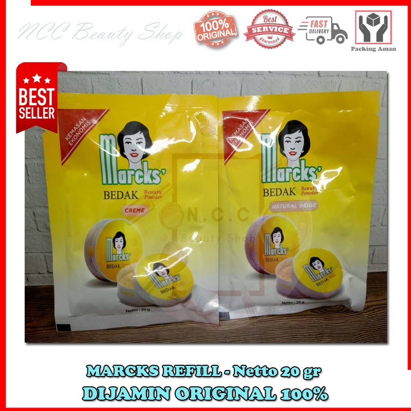 * NCC * Marcks Bedak Tabur Beauty Powder - Kemasan Ekonomis Refill Sachet - Netto 20 gr