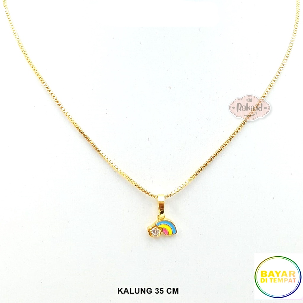 Kalung Anak Rantai Italy Motif Bunga Pelangi Perhiasan Cantik Anak 1118