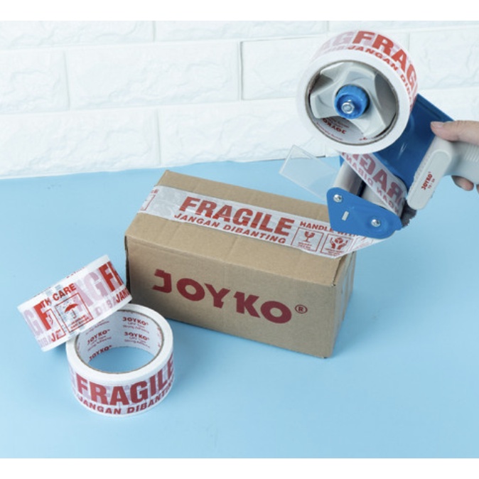 

Lakban Fragile Jangan Dibanting Opp Tape JOYKO OPP 48 mm - 50M WHITE 4FR