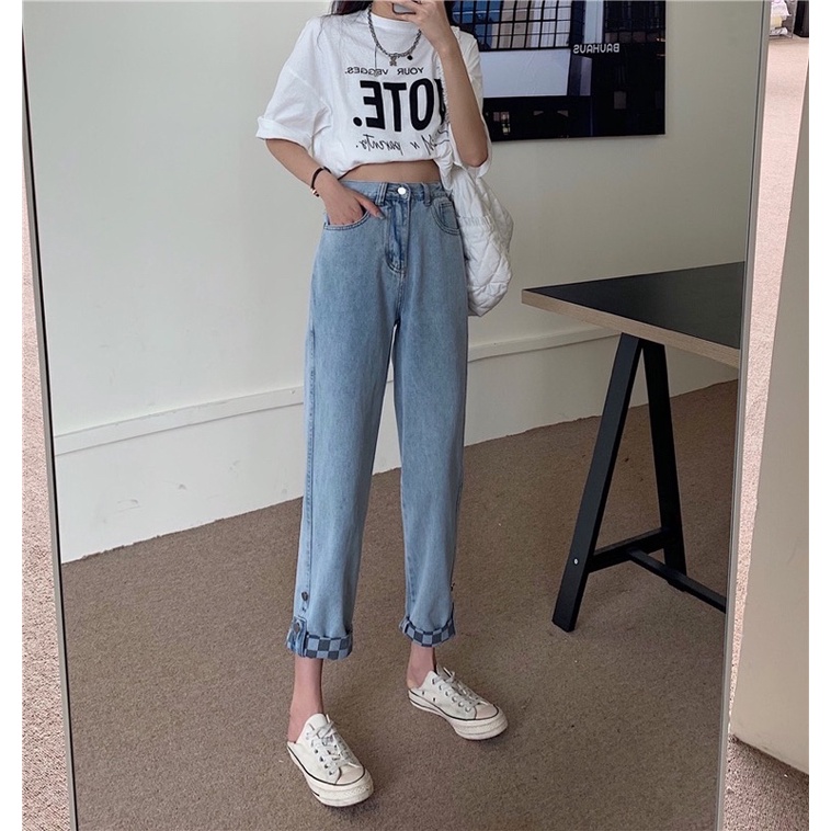 JEANS PANTS BOYFRIEND BAGGY IMPORT WANITA DENIM BF HIGHWAIST MX893