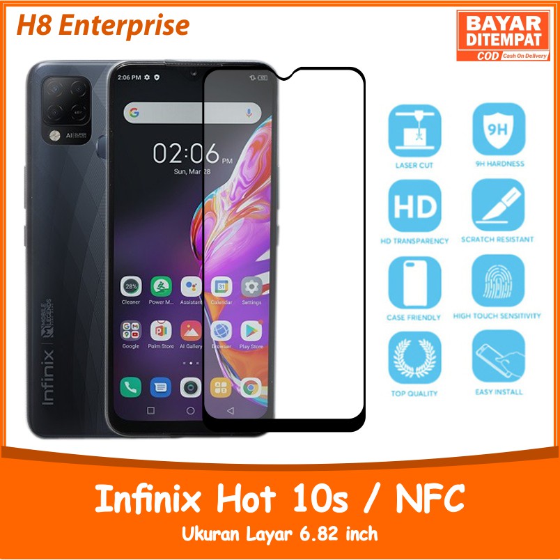 Tempered Glass Full for Infinix Hot 10s Tempered Glass 9D Full Layar