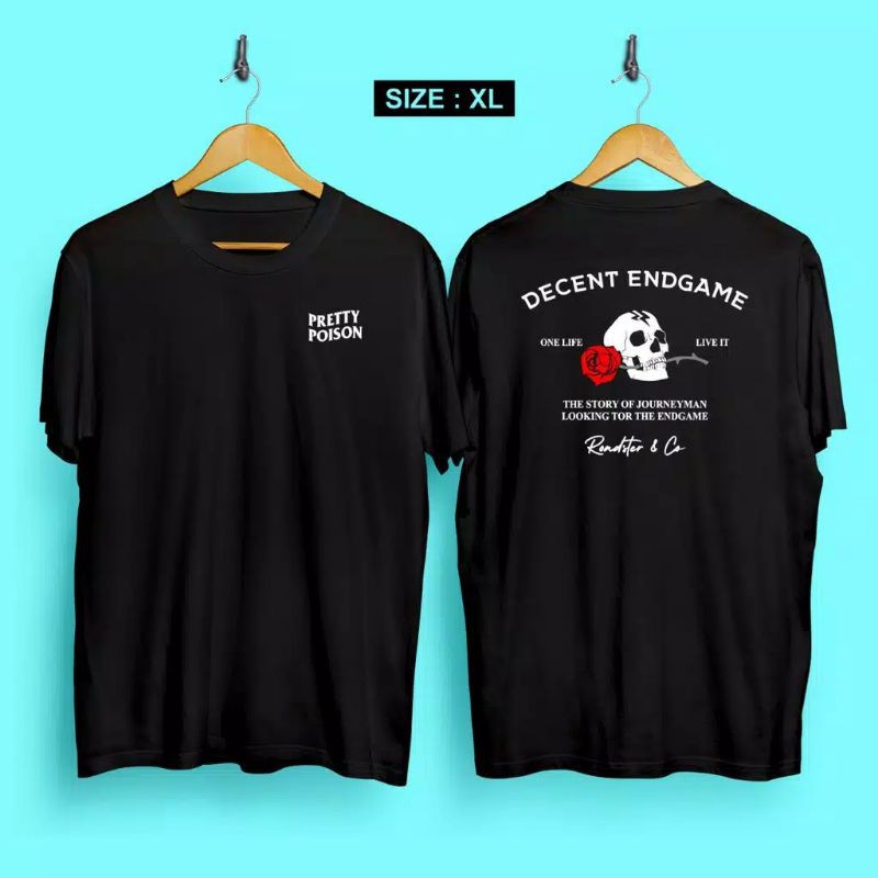 fourfashion Kaos Pria Kaos Distro XL PRETY POISON Black CN740