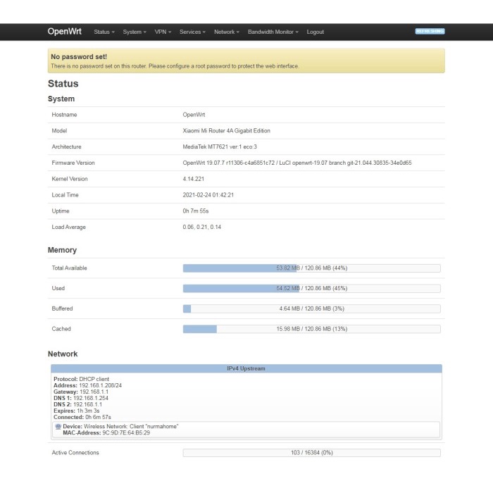 XIAOMI ROUTER 4A DUAL BAND OPENWRT AUTO LOGIN WMS DAN LOADBALANCING