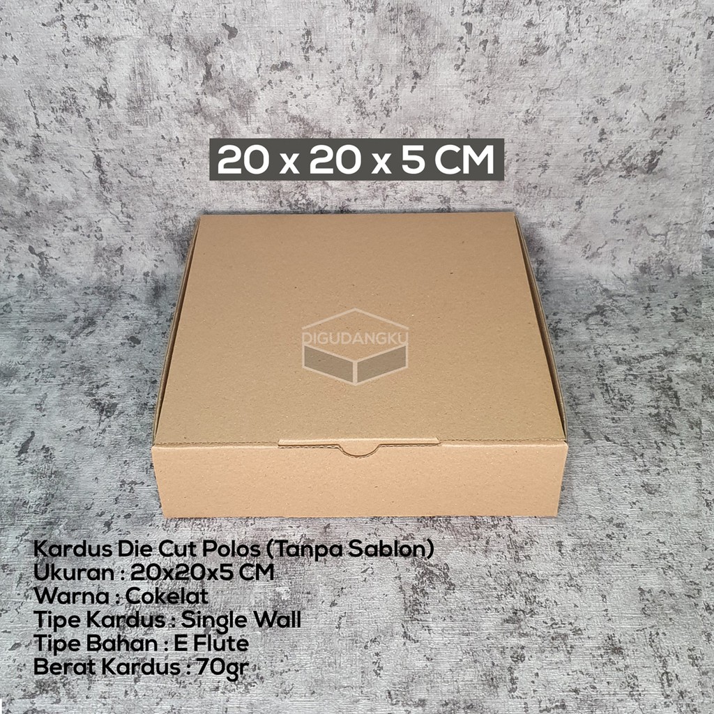 

PAKET Kardus Die Cut Box 20x20x5 cm (Isi 10) | Kotak Kado / Kotak Hampers Box Packaging Model Pizza Box Digudangku