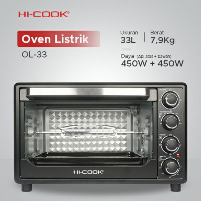 oven listrik low watt Hi cook 33 liter