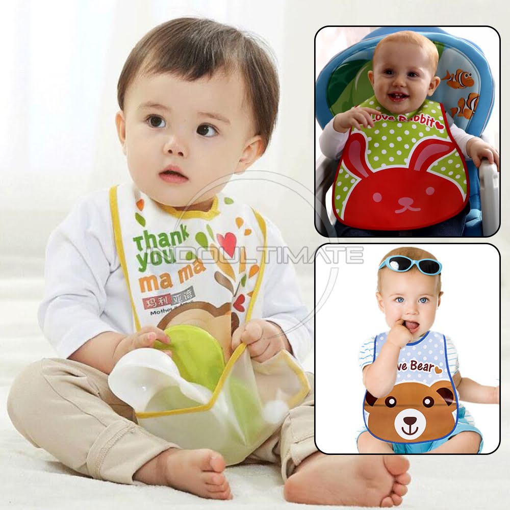 [COD] Slaber Slabber Bib Plastik Bayi Baby Tatakan Alas Celemek Clemek Makan Bayi Anti Air Waterproof Slaber Liur BY-66-ST