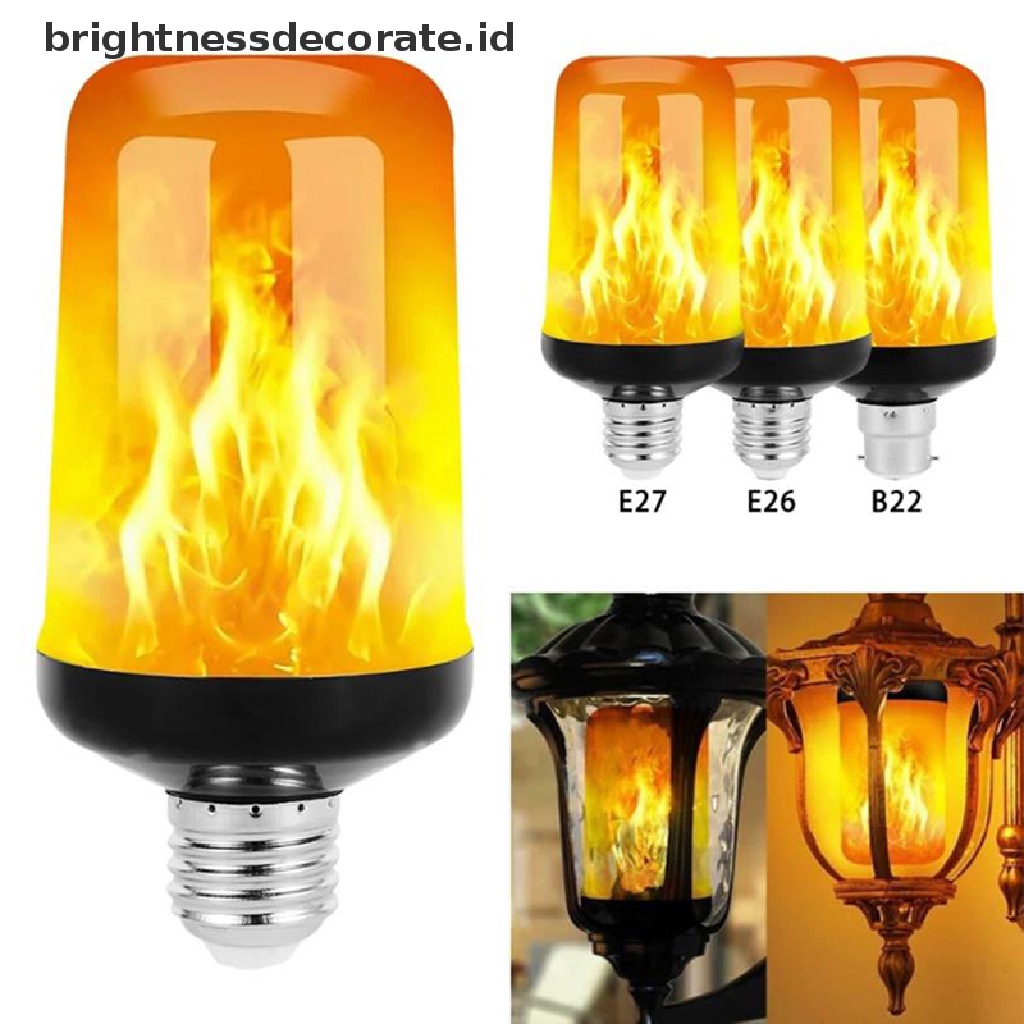 [birth] 1/2Pack LED Flame Effect Fire Light Bulbs 4 Modes Flickering Effect Lighting  [ID]