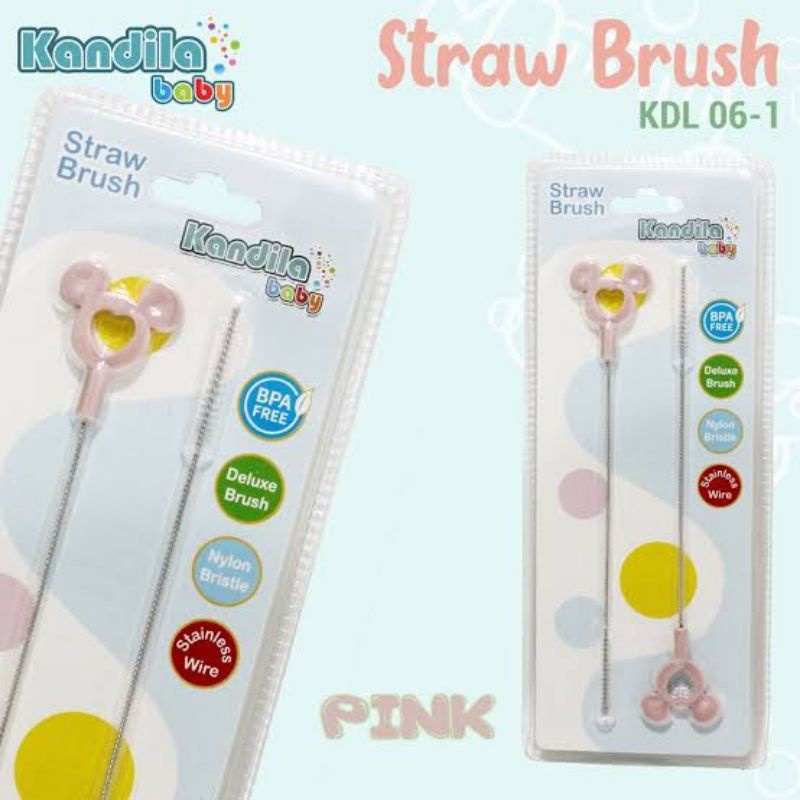 Kandila Straw Brush isi 2pcs KDL06-1 - Sikat Cuci Sedotan Bayi - Strawbrush Baby