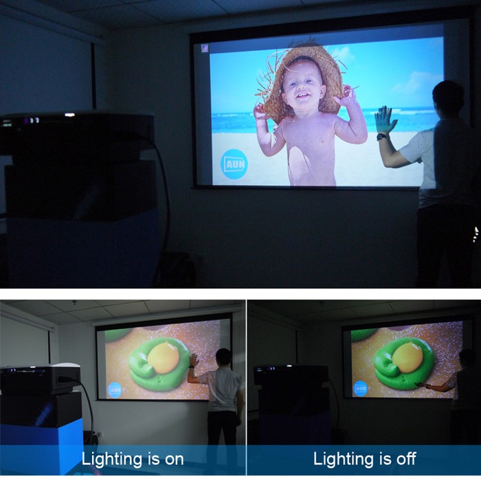 AUN AKEY1 Proyektor 1080P 1800 Lumens 1080P USB HDMI VGA SD Card AV