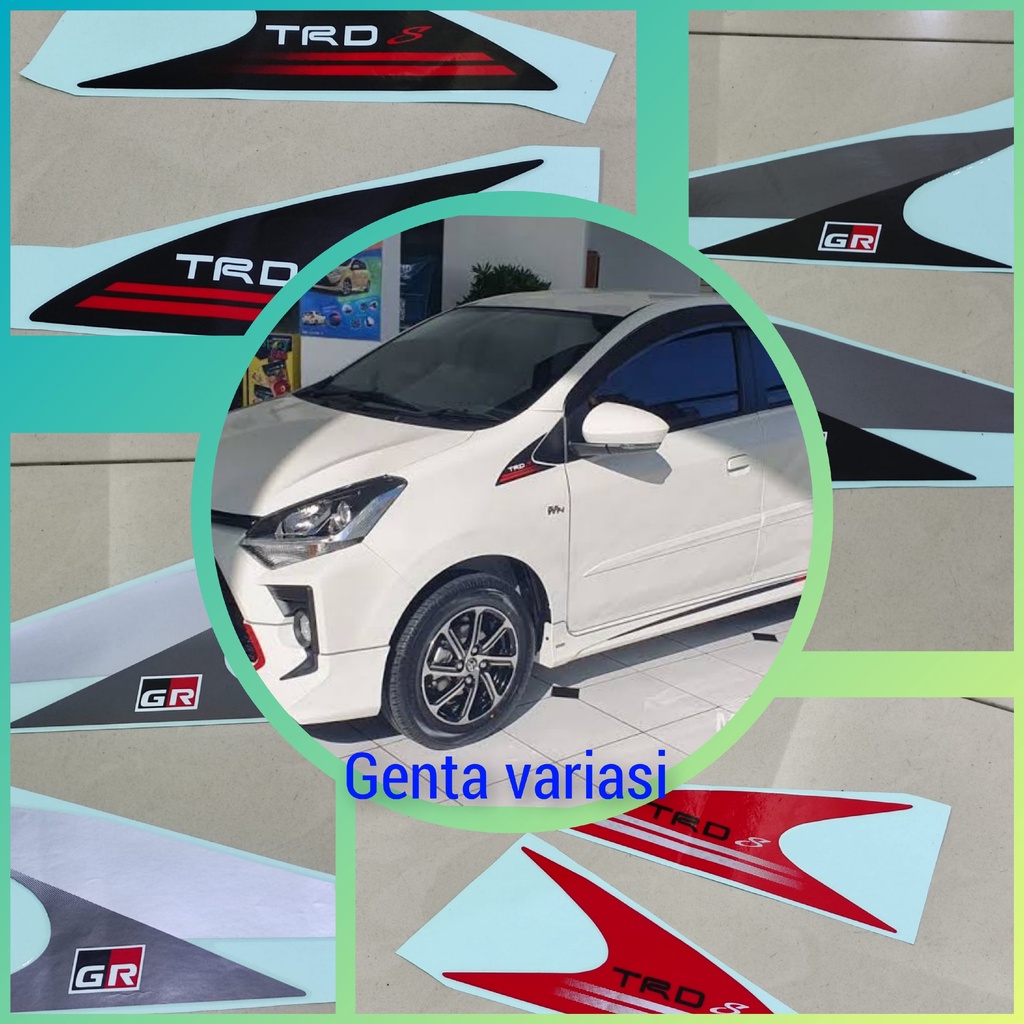 Sticker TRD Depan Spion Mobil Toyota Agya / Ayla Sticker TRD