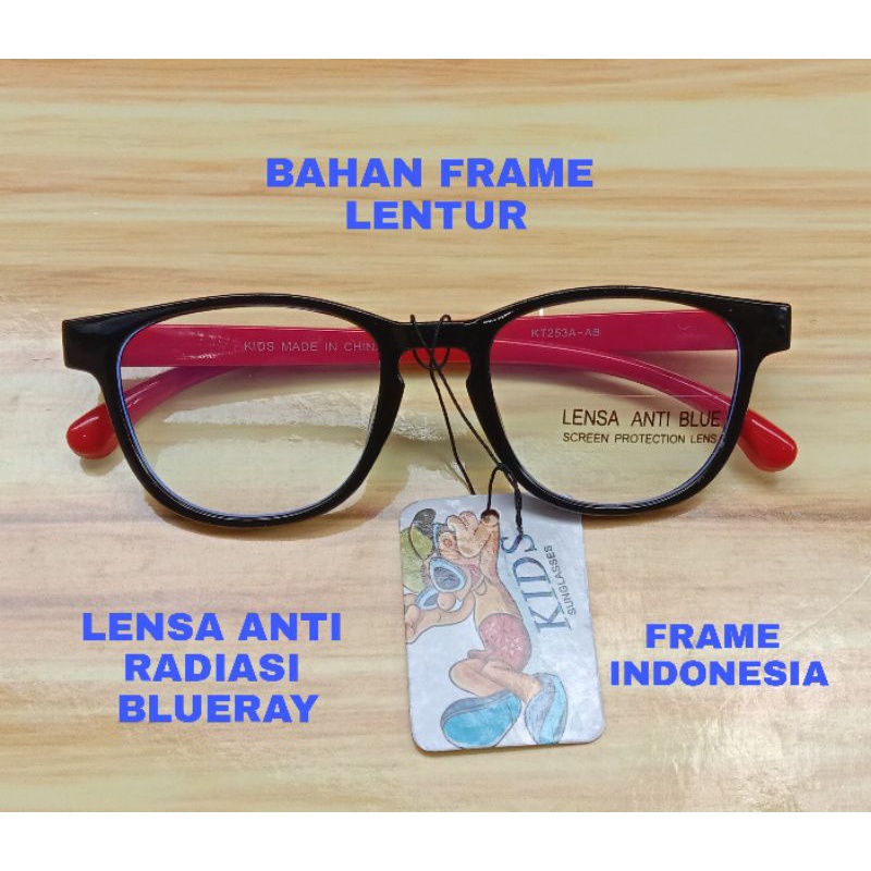 Kacamata anak anti radiasi blue ray melindungi mata dari sinar biru Hp Tv computer laki