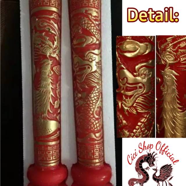 Lilin sangjit naga dan phoenix/lilin merah sangjit/lilin merah/lilin sangjit naga