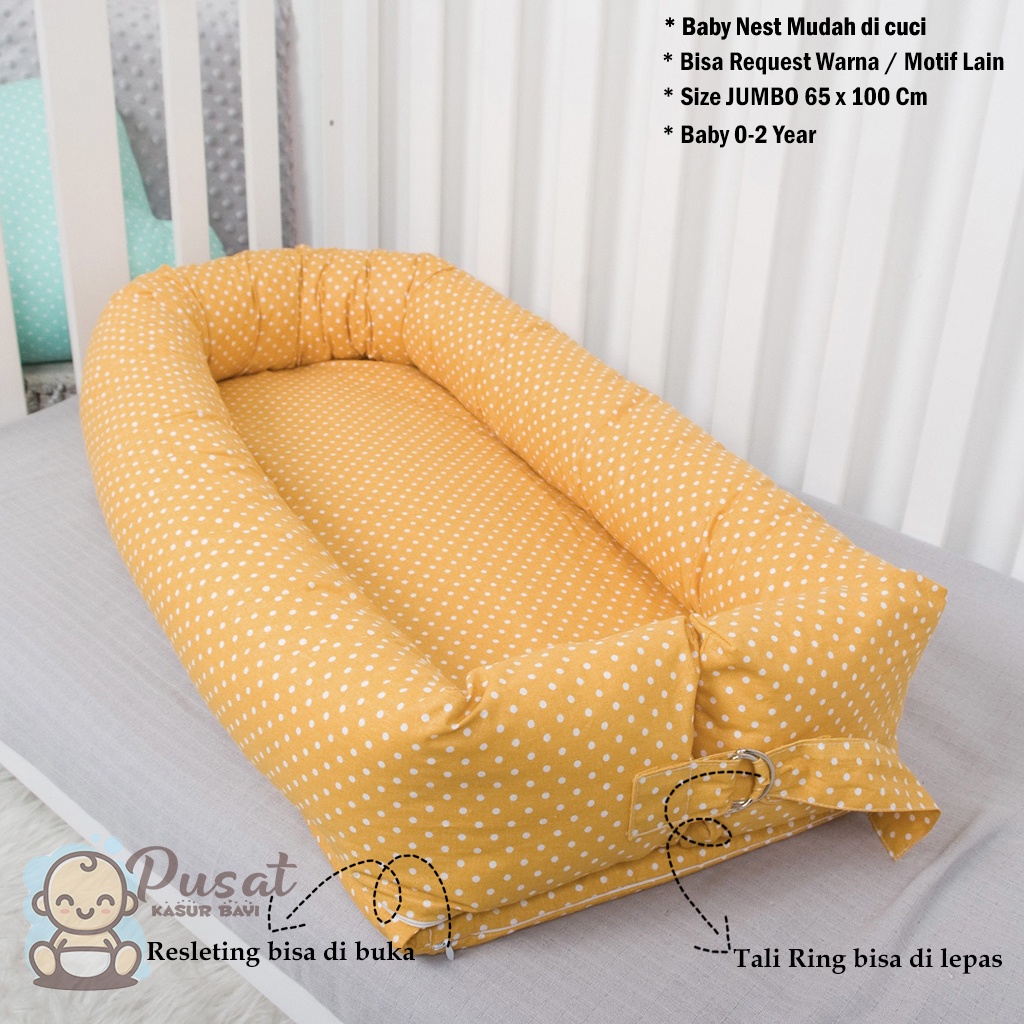 Kasur Bayi Baby Nest JUMBO / COVER BISA DI LEPAS (bisa request warna / motif lain)