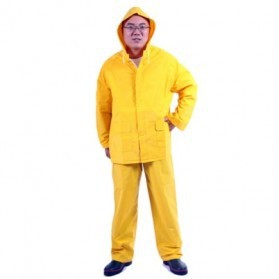 Jas Hujan Plastic PVC - Size XL - Yellow