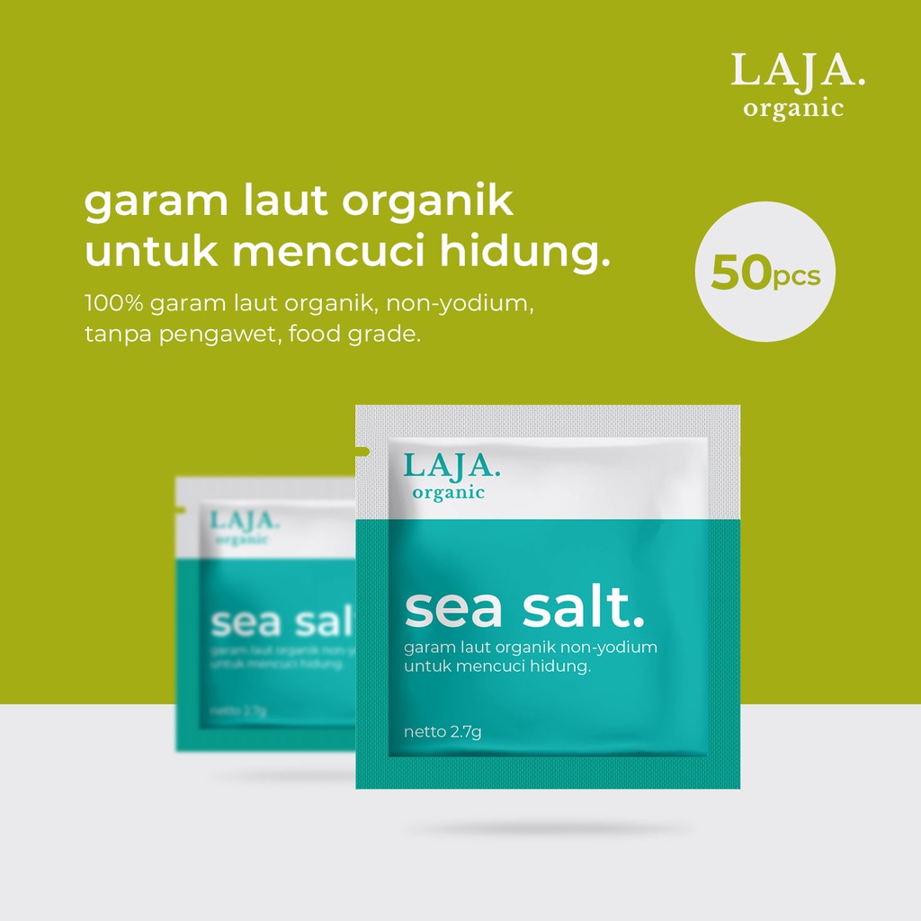 [PAKET KELUARGA 50 SACHET] Garam Cuci Hidung Nasal Rinse Pure Sea Salt NaCl 0.9% Garam Laut Murni No