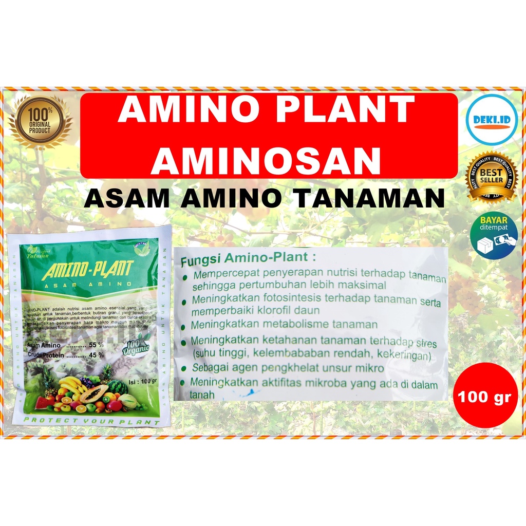 PUPUK ORGANIK ASAM AMINO PLANT TANAMAN AMINOSAN BUAH ANGGUR BUNGA SAYUR HIAS 100 GRAM