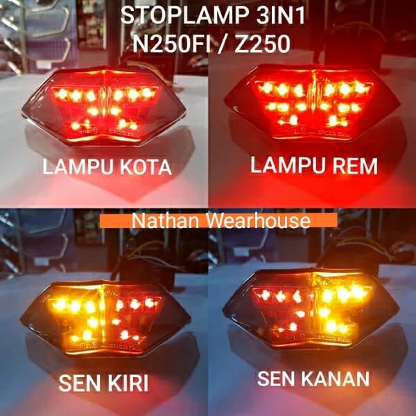 Stop Lamp StopLamp Lampu Sein Assy Ninja 250 Fi Z250 Belakang Kawasaki model JPA