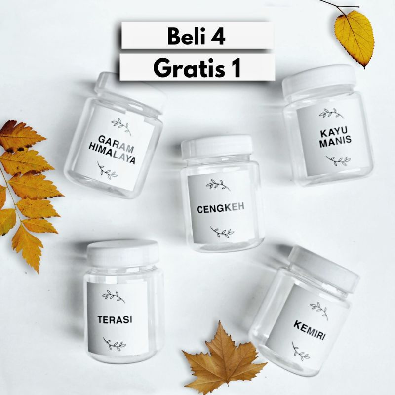 [200 ML] TOPLES PLASTIK STIKER BUMBU DAPUR FREE SENDOK