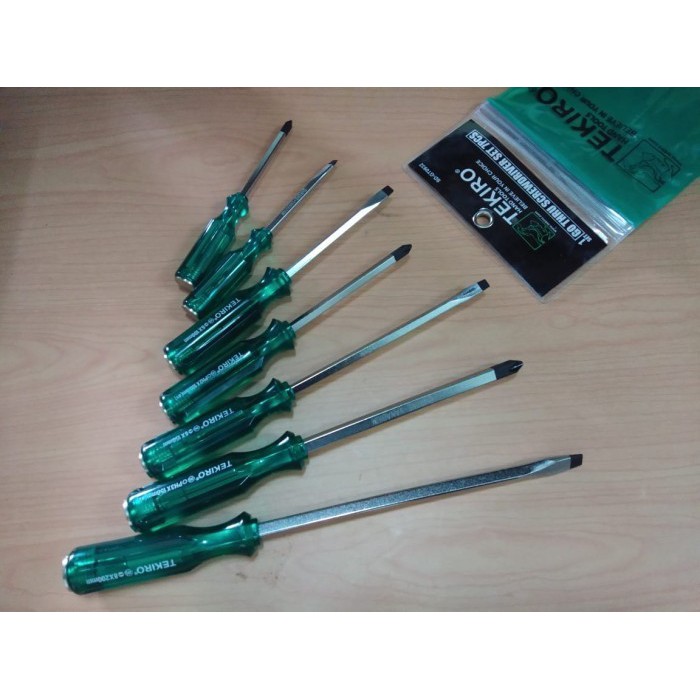 OBENG SET KETOK TEKIRO IMPACT DRIVE 7 PCS (SD-GT 0932)/SCREWDRIVER HIJAU/OBENG SET QUALITY