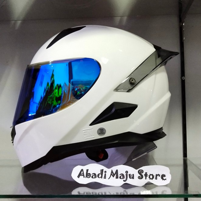 Helm SNAIL FFS1 White Visor Iridium Spoiler 3D Original