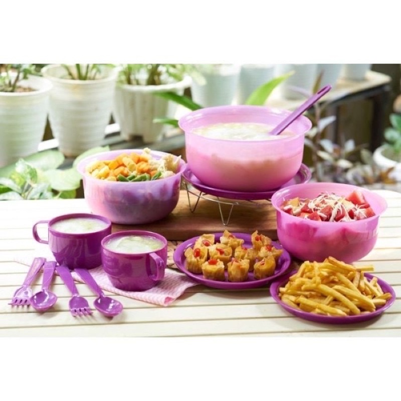 Mangkok set es buah / mangkok es campur set / serving set bowl / harumi serving set