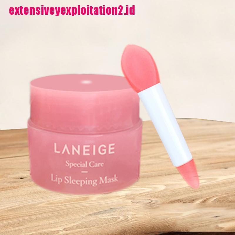 &lt; E2id &amp; &gt; Brush Silikon Mini Kepala Ganda Warna Pink Untuk Masker Bibir