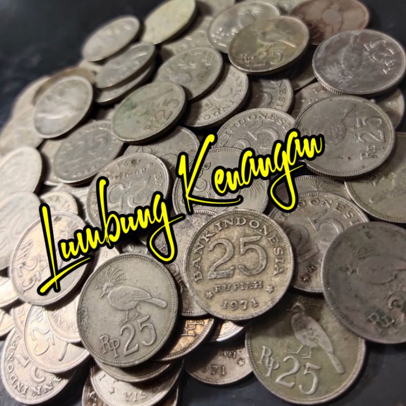 uang kuno koin 25 Rupiah burung dara 1971