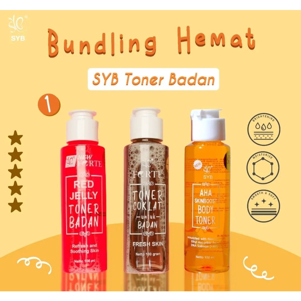 SYB Forte AHA Skinboost | Red Jelly | Coklat Toner Badan 100ml