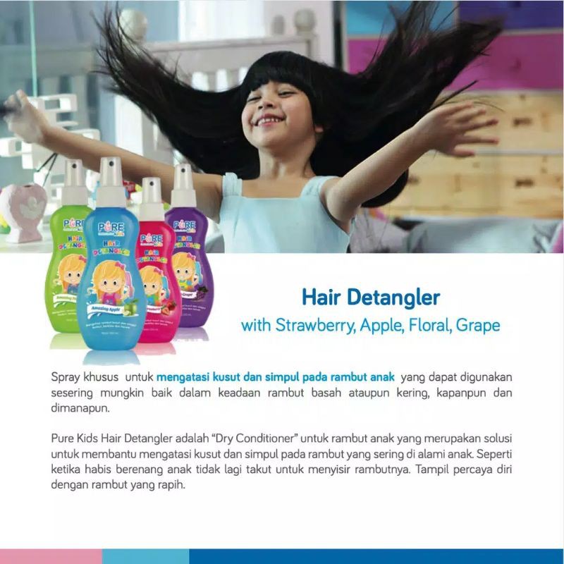 [BPOM] - Pure Kids Hair Detangler Anak Baby Bayi - 200 ml Purebaby Purekids