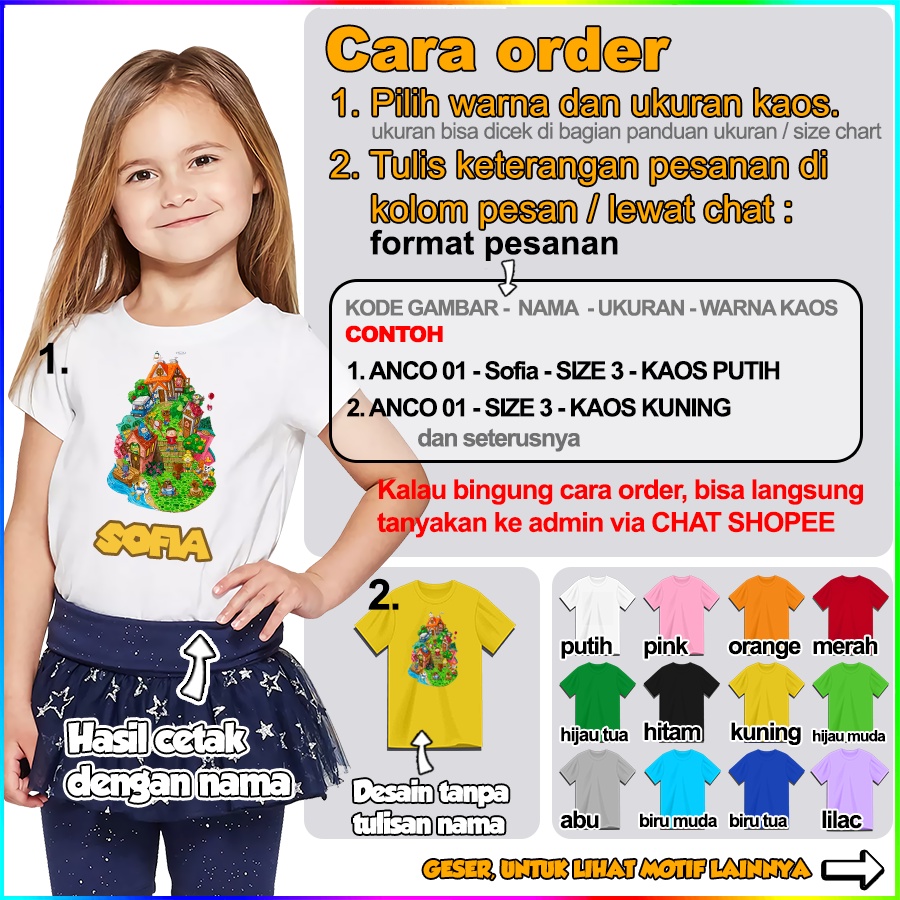 [FREE NAMA!!] Baju Kaos COUPLE  ANAK DAN DEWASA ANIMAL CROSSING BANYAK MOTIF