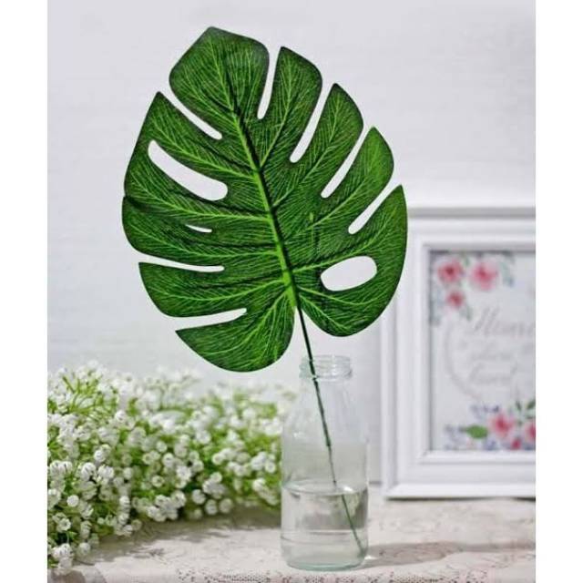 Daun Monstera Artificial Daun Hias  Palsu Ekor  Naga  Plastik 