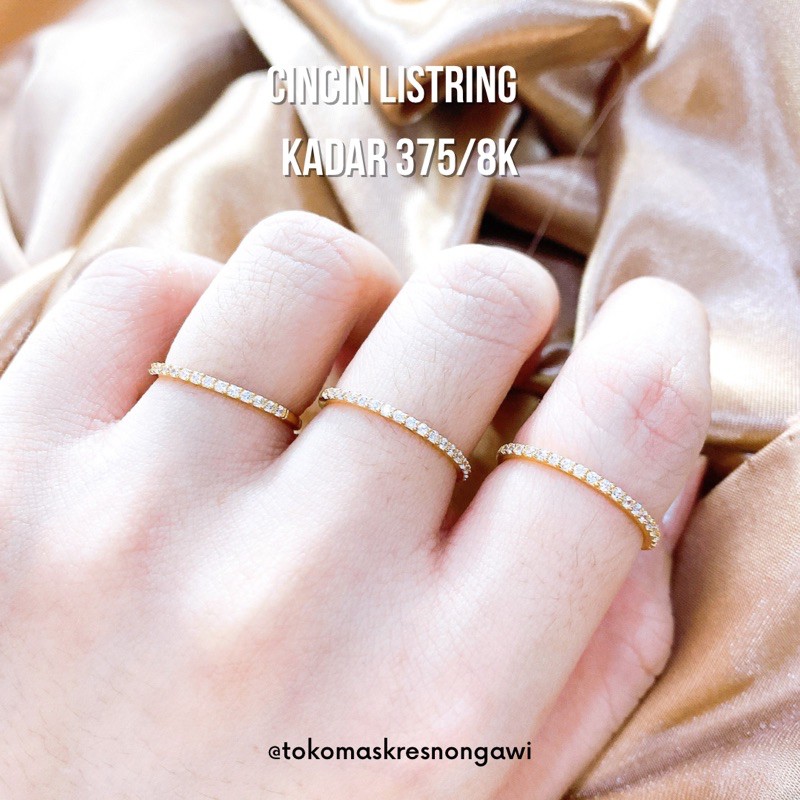 cincin emas listring kadar 375/8k emas asli