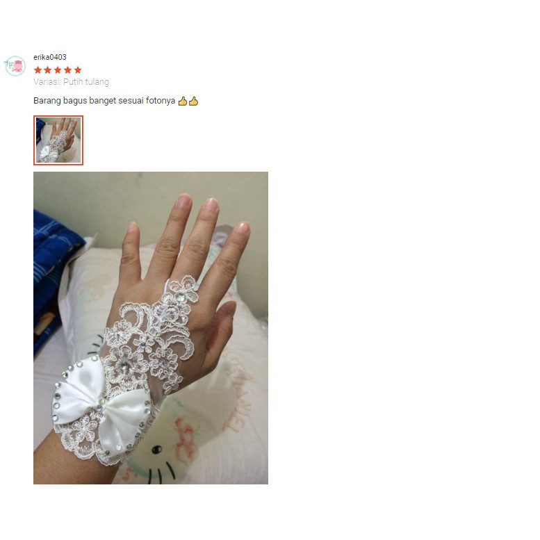 [READY STOCK] SARUNG TANGAN PESTA PERNIKAHAN WEDDING GLOVES LACE PUTIH STS012