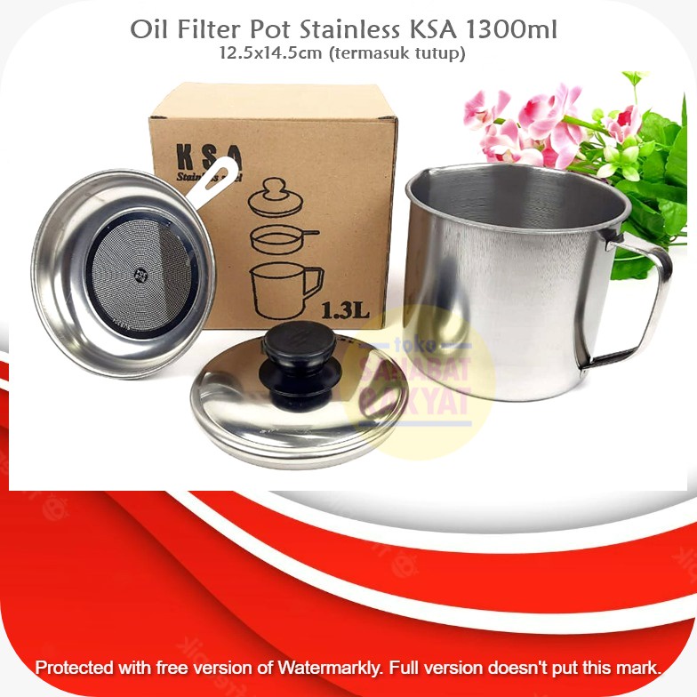 UTL024M Oilpot Filter Pot/Wadah Saringan Minyak Stainless 1300ml