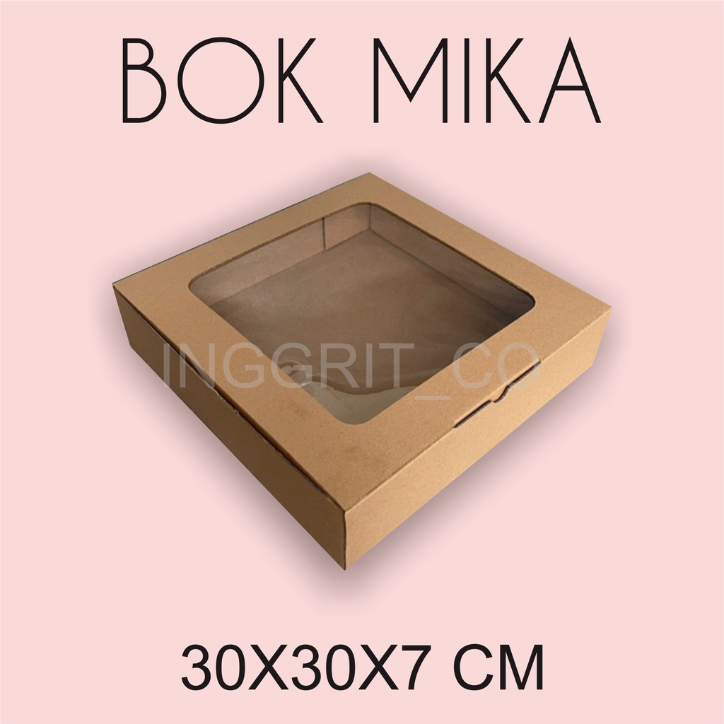 BOX MIKA 30x30x7 kardus die cut, untuk hampers gift box MIKA