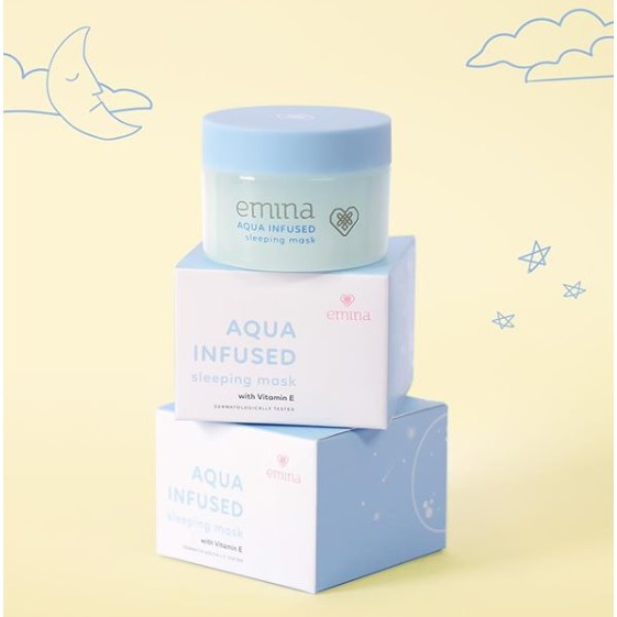 EMINA Aqua Infused Sleeping Mask with Vit E 30g | masker wajah emina BPOM REALMEN