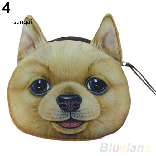 Sg Dompet Koin Kosmetik Makeup Motif Muka Anjing Lucu Dengan